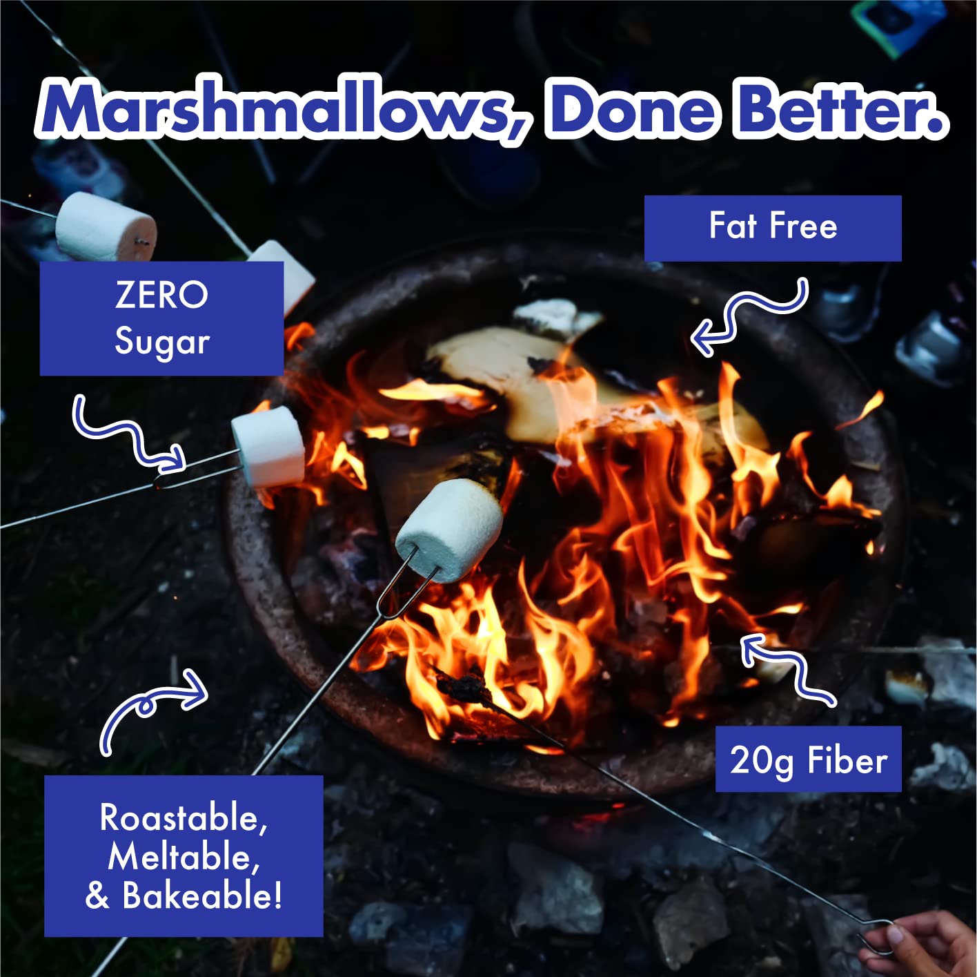 ChocZero Sugar Free Marshmallows - Keto Marshmallow - Gluten Free, 0g Fat, Zero Sugars - Healthy Low Carb - 10.5 Ounce Bag