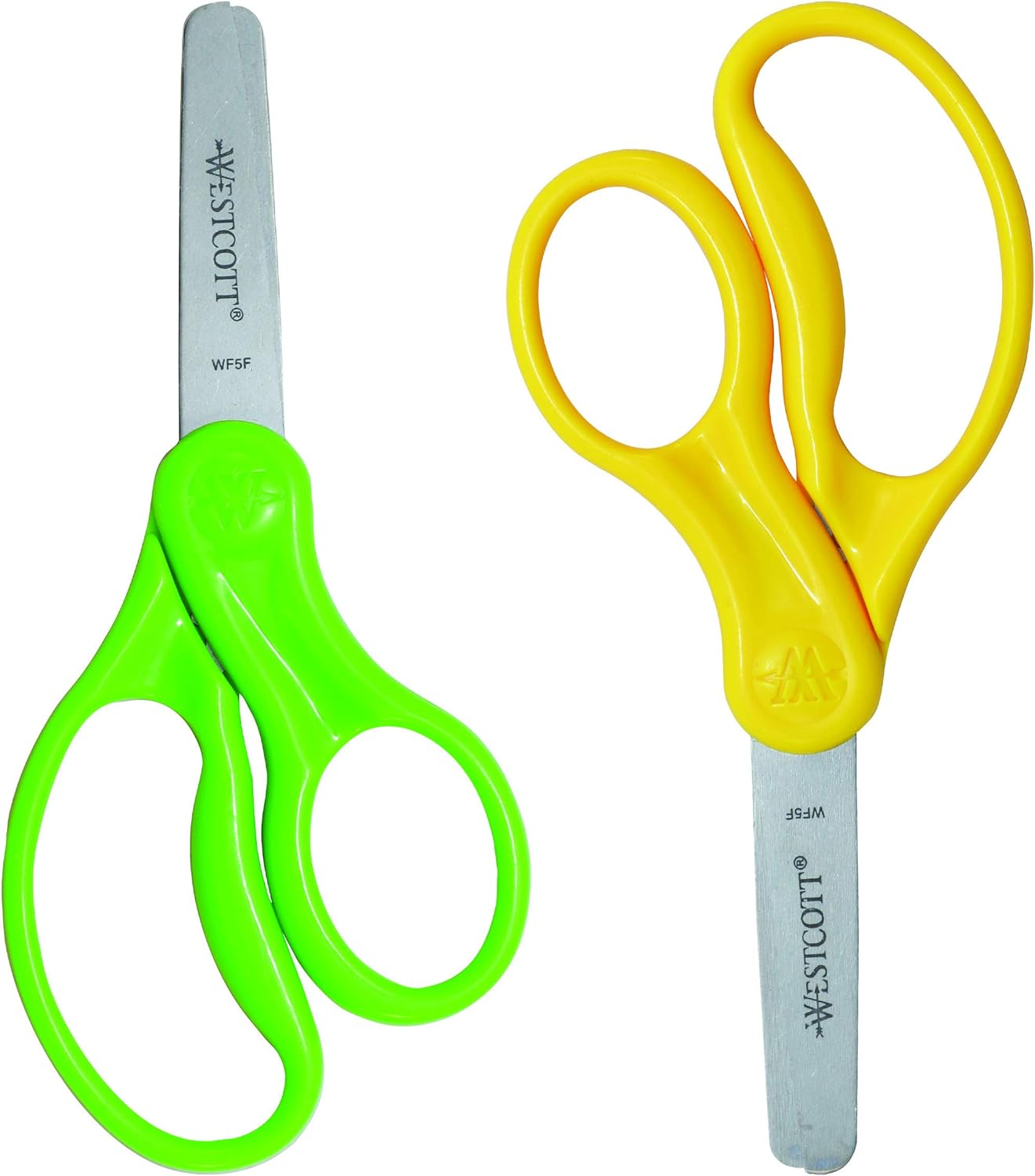 Westcott 13168 Right- and Left-Handed Scissors, Kids' Scissors, Ages 4-8, 5-Inch Blunt Tip, Assorted, 2 Pack