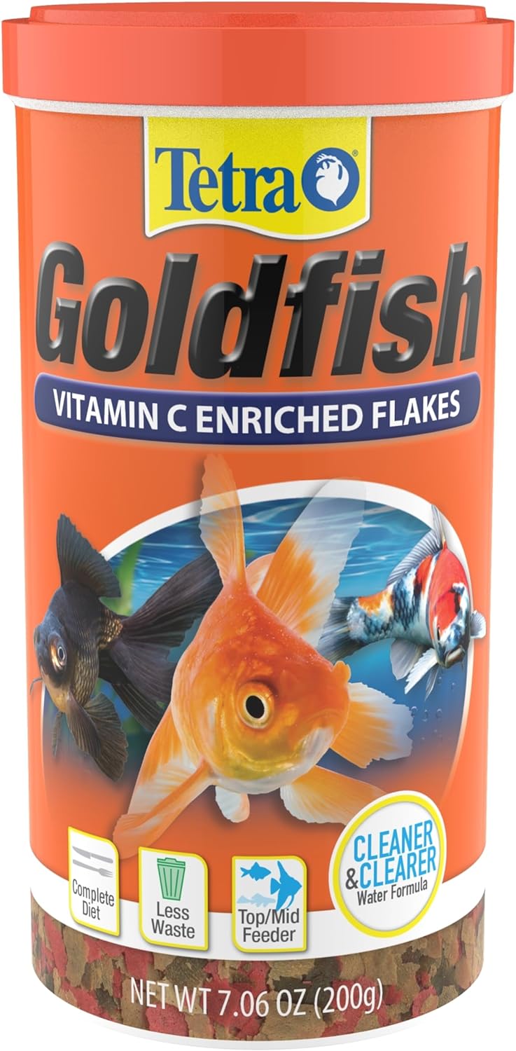 TetraFin Goldfish Flakes 7.06 Ounces, Balanced Diet Fish Food