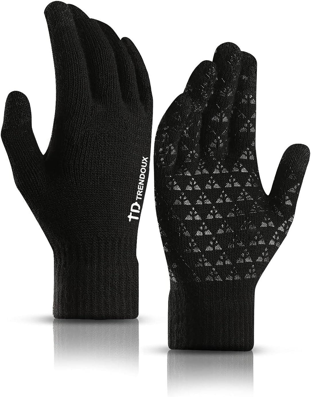 TRENDOUX Winter Gloves for Men Women - Upgraded Touch Screen Cold Weather Thermal Warm Knit Glove for Running Driving Hiking