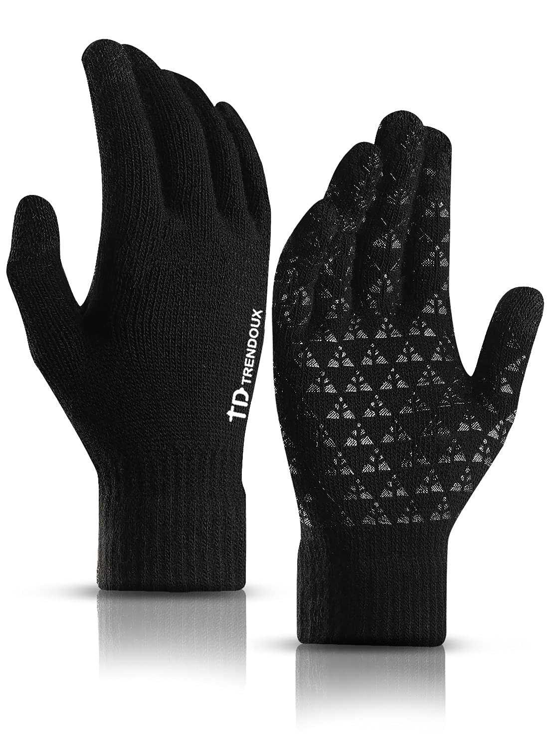 TRENDOUX Winter Gloves for Men Women - Upgraded Touch Screen Cold Weather Thermal Warm Knit Glove for Running Driving Hiking