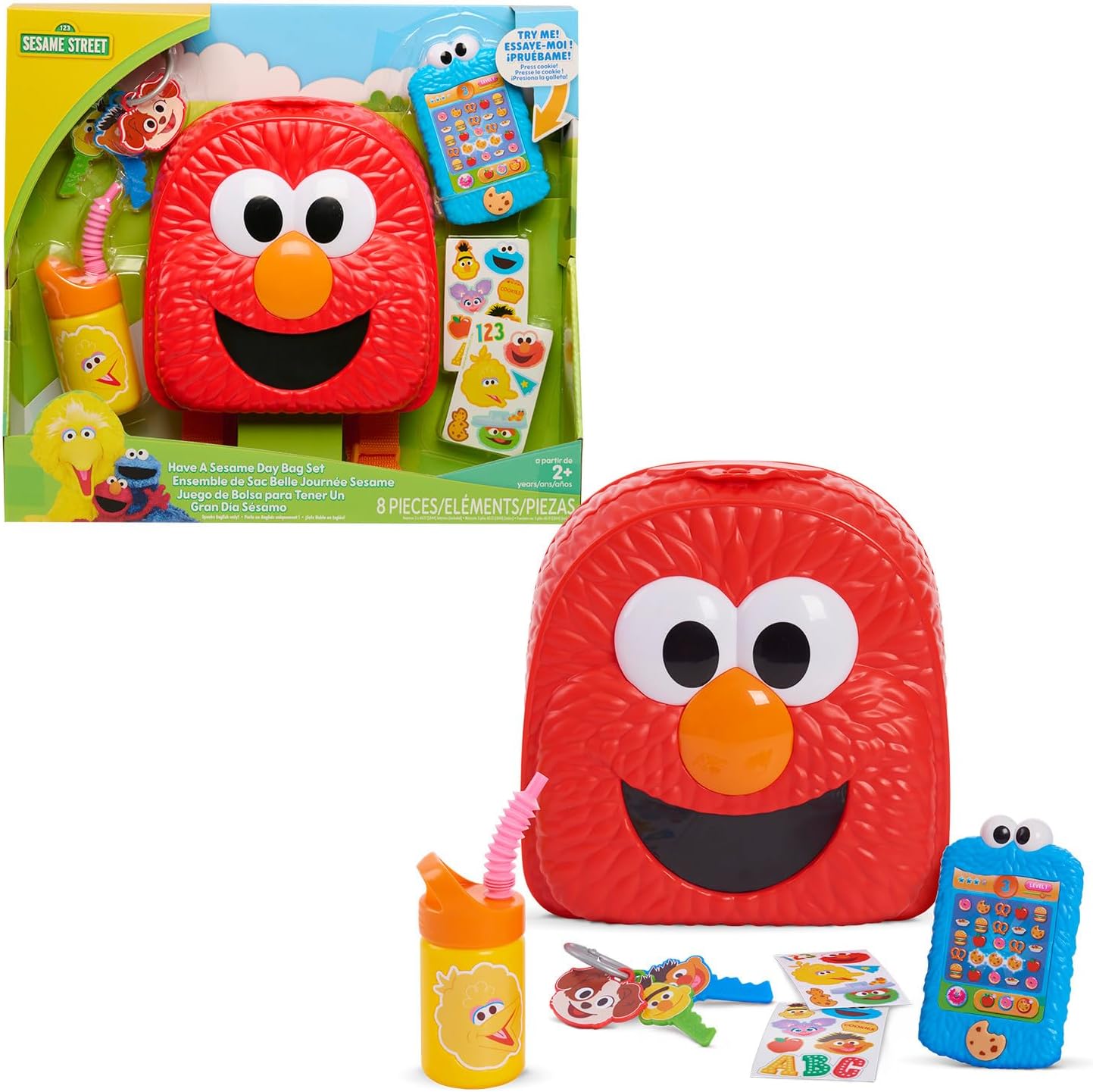 Sesame Street Have A Sesame Day 7-Piece Bag Set, Dress Up and Pretend Play, Officially Licensed Kids Toys for Ages 2 Up by Just Play