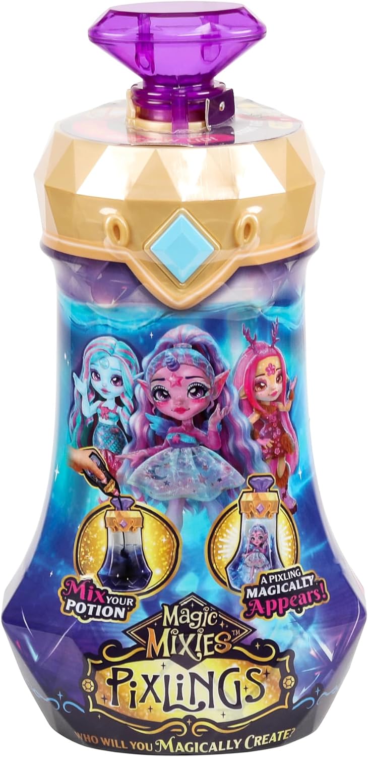 Magic Mixies Pixlings. Marena The Mermaid Pixling. Create and Mix A Magic Potion That Magically Reveals A Beautiful 6.5" Pixling Doll Inside A Potion Bottle!, Small