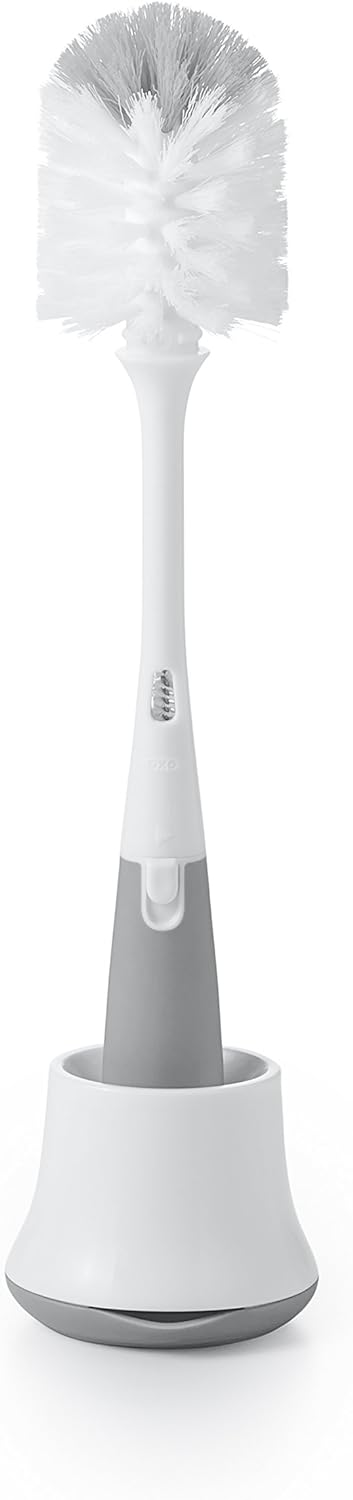 OXO Tot Bottle Brush with Nipple Cleaner and Stand - Gray