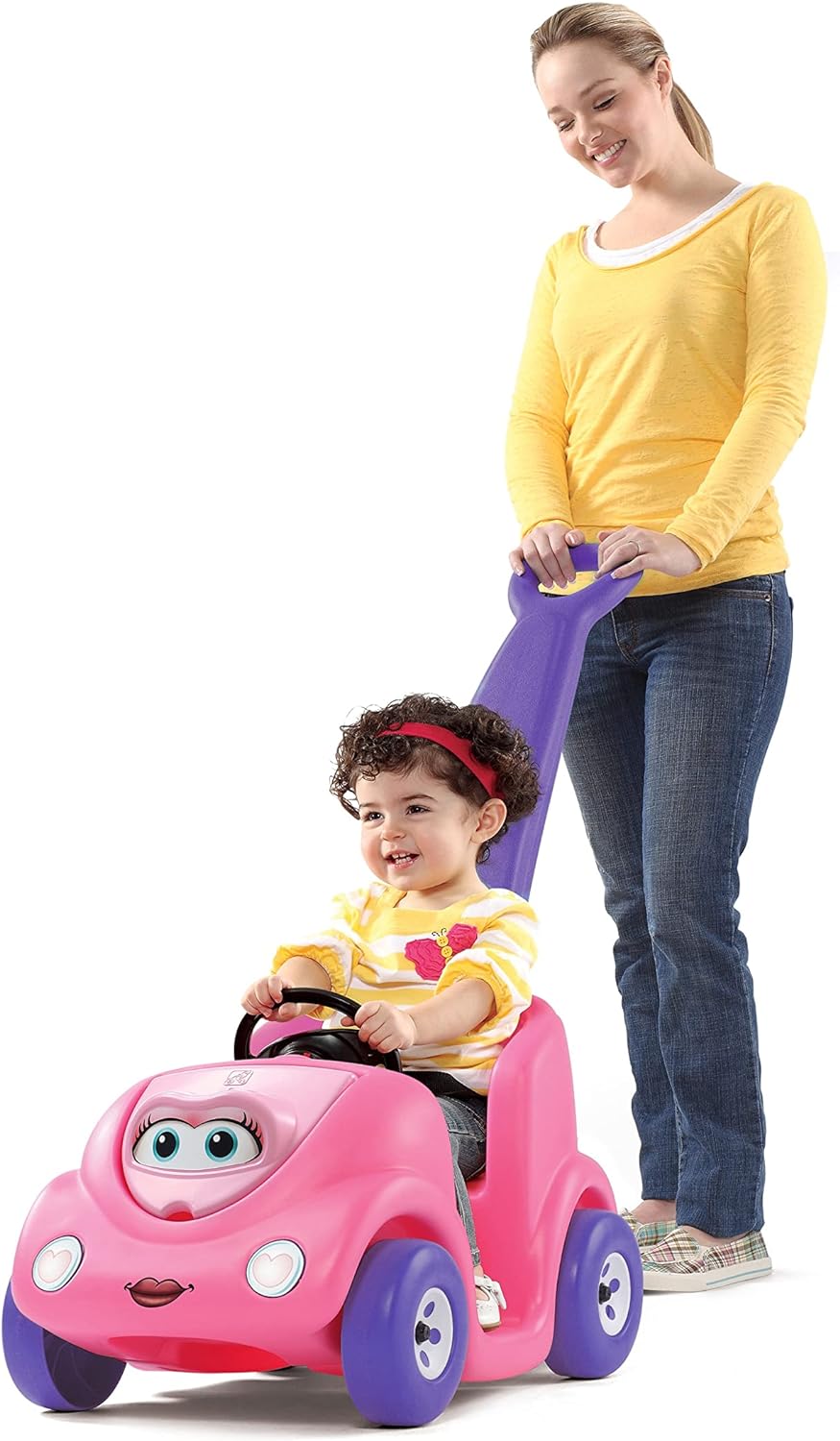 Step2 Push Around Buggy Kids Push Car, Ride On Car with Seat Belt and Horn, Toddlers 18 - 36 Months, Max Weight 50 lbs., Easy Storage, Ideal Stroller Substitute, Pink