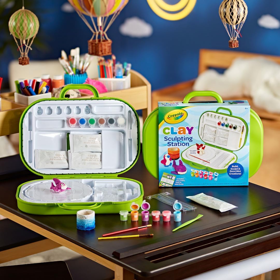 Crayola Clay Sculpting Station, Art Set for Kids, Gift for Ages 6, 7, 8, 9