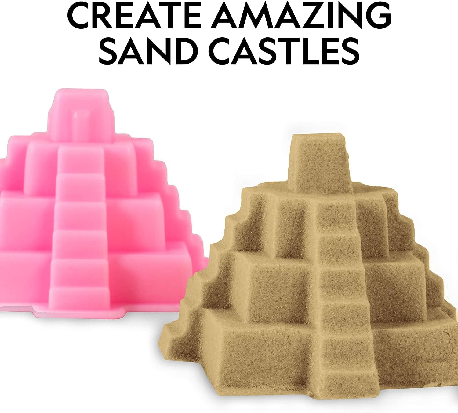 NATIONAL GEOGRAPHIC 6 Lb. Play Sand Combo Pack - 2 Lbs. Each of Blue, Purple and Natural Sand with Castle Molds - A Fun No Mess Sensory Activity, Kids Fake Sand Play Set (Amazon Exclusive)