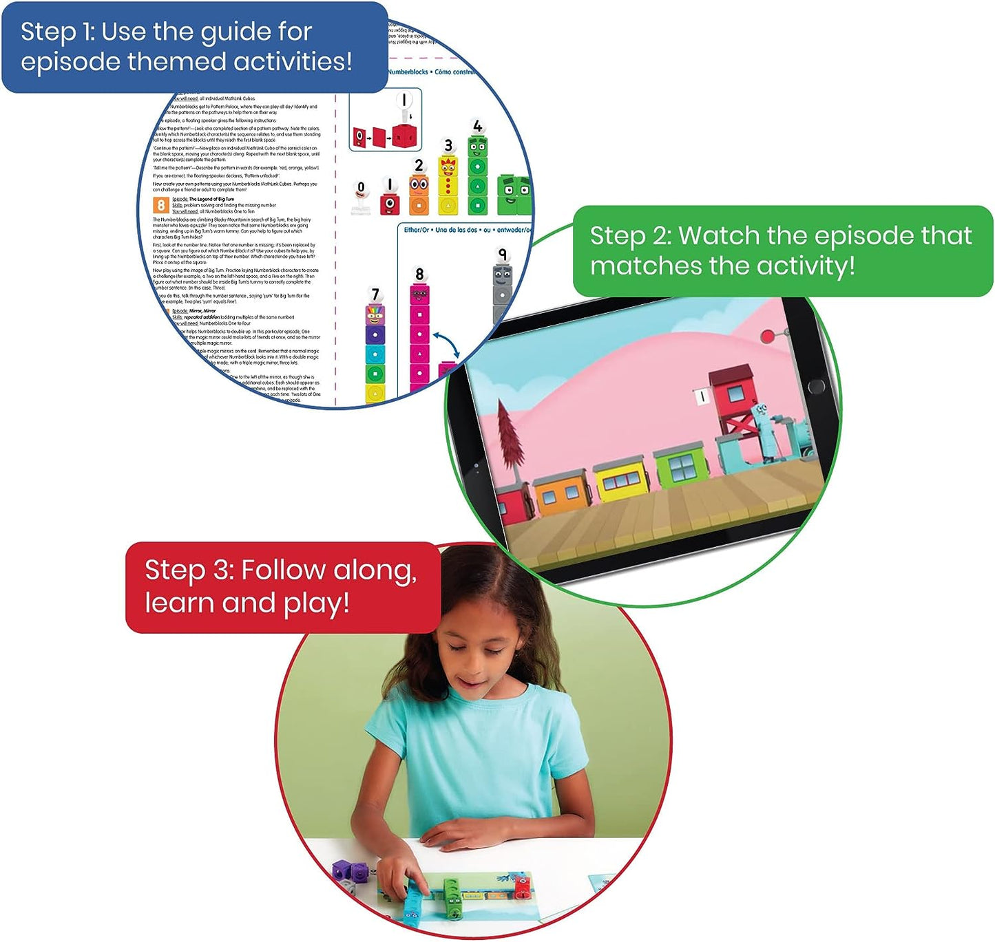 hand2mind MathLink Cubes Numberblocks 1-10 Activity Set, 30 Preschool Learning Activities, Building Blocks for Toddlers 3-5, Counting Blocks, Linking Cubes, Math Counters for Kids, Educational Toys