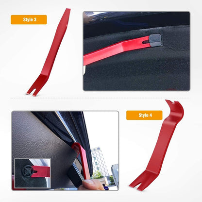 GOOACC 5 PCS Nylon Auto Trim Removal Tool Kit No-Scratch Removal Tool Kit for Car Panel & Audio Dashboard Dismantle Red