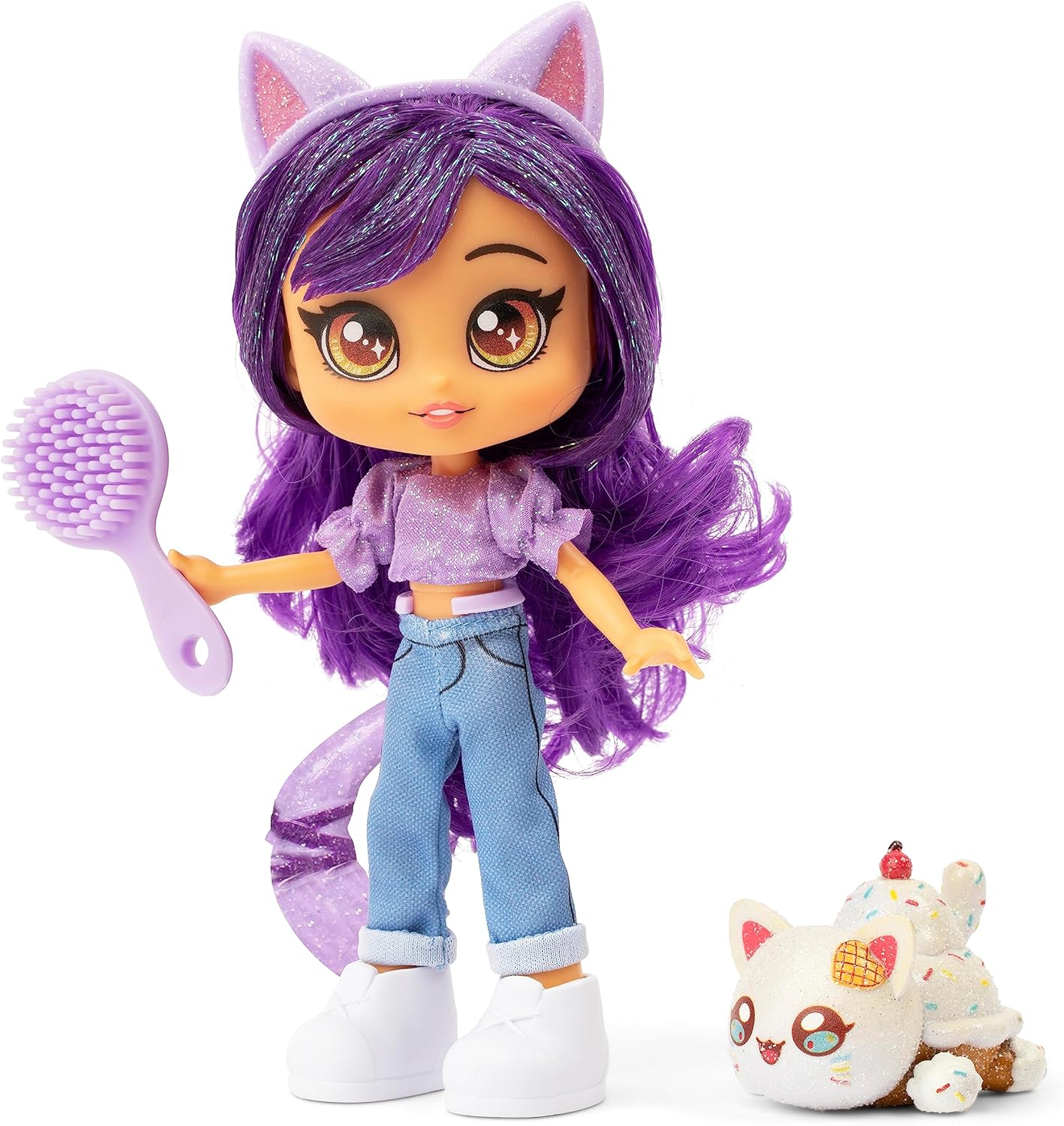 Aphmau Fashion Doll & Accessories Sparkle Edition, 5 Mystery Surprise Toys, Exclusive Glitter MeeMeows Mini Figure, Official Merch, 7 inch