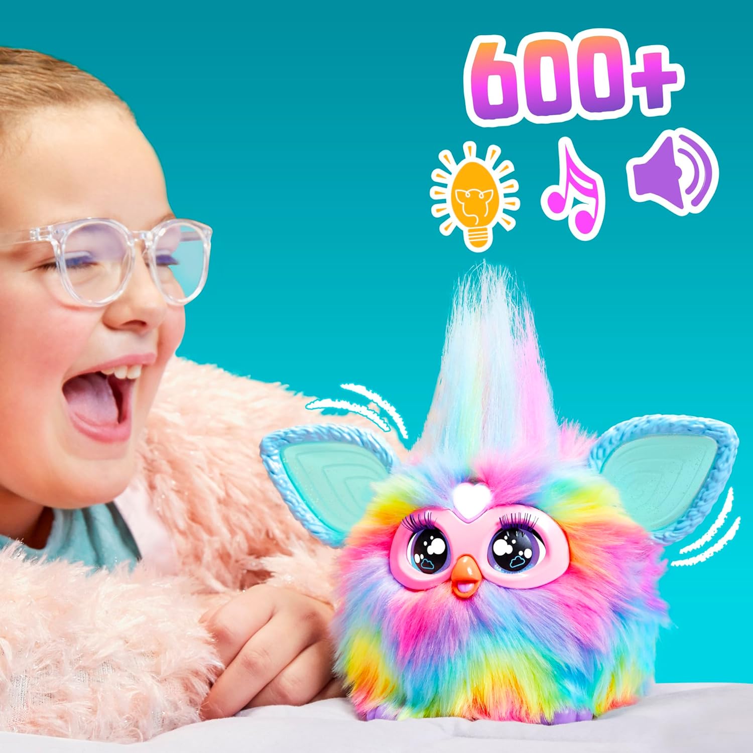 Furby Tie Dye, 15 Fashion Accessories, Interactive Plush Toys for 6 Year Old Girls & Boys & Up, Voice Activated Animatronic
