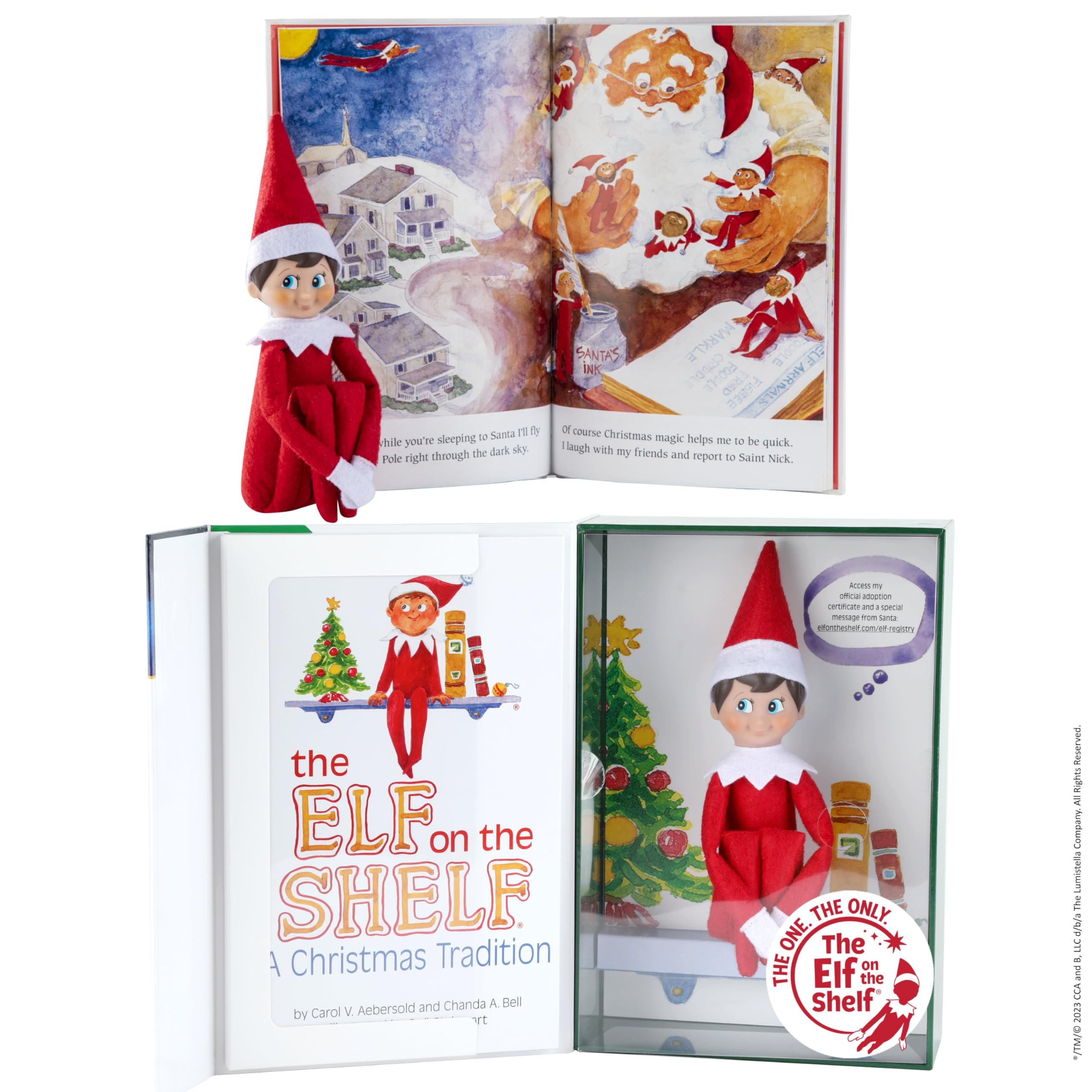 The Elf on the Shelf: A Christmas Tradition - Boy Scout Elf with Blue Eyes - Includes Artfully Illustrated Storybook, Keepsake Box and Official Adoption Certificate