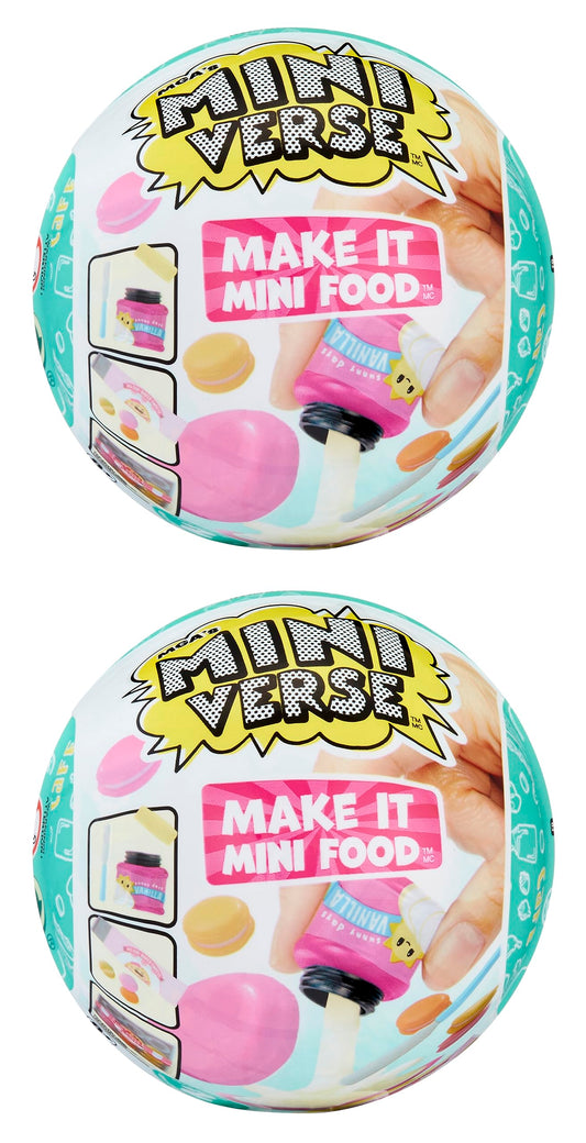 MGA's Miniverse Make It Mini Food Cafe Series 2 Mini Collectibles (2 Pack), Mystery Blind Packaging, DIY, Resin Play, Replica Food, NOT Edible, Collectors, 8+