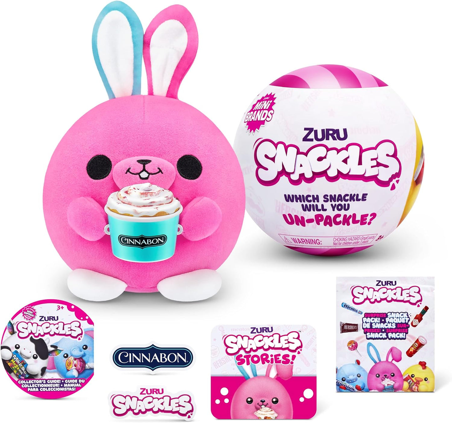 Snackles Small Sized 5.5 inch Snackle Plush by ZURU (Random Surprise), Cuddly Squishy Comfort 5.5 inch Plush with License Snack Brand Accessory