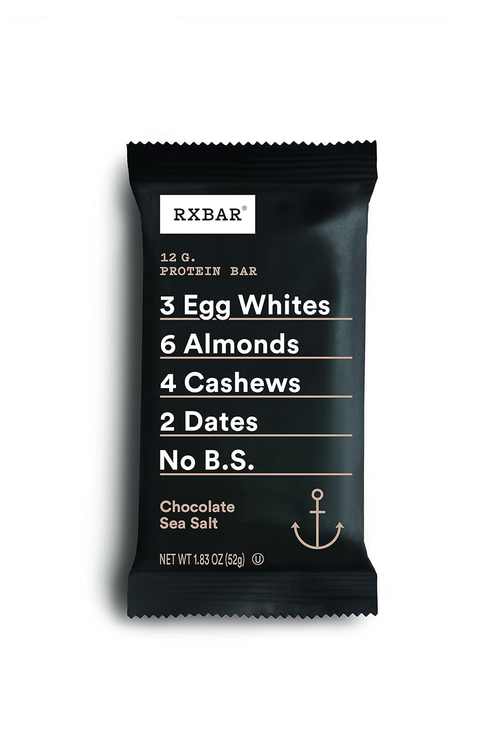 RXBAR Protein Bars, Protein Snack, Snack Bars, Chocolate Sea Salt, 22oz Box (12 Bars)