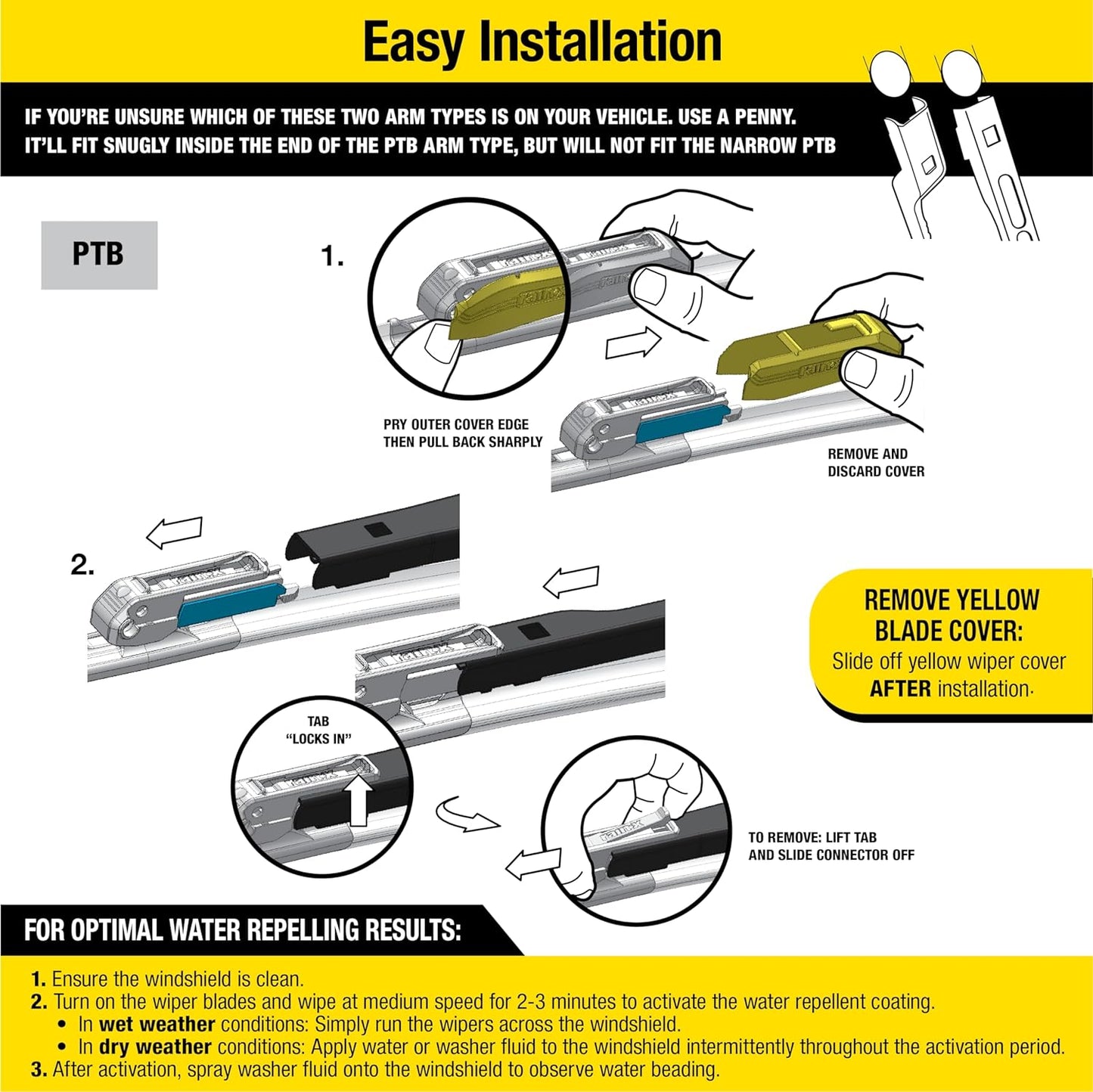 Rain-X 5079281-2 Latitude 2-In-1 Wiper Blades, 26 Inch Windshield Wipers (Pack Of 1), Automotive Replacement Windshield Wiper Blades With Patented Rain-X Water Repellency Formula