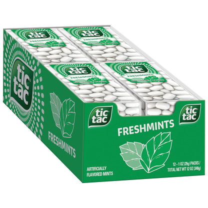 Tic Tac Freshmint Breath Mints, Bulk 12 Pack, On-The-Go Refreshment, 1 Oz Each