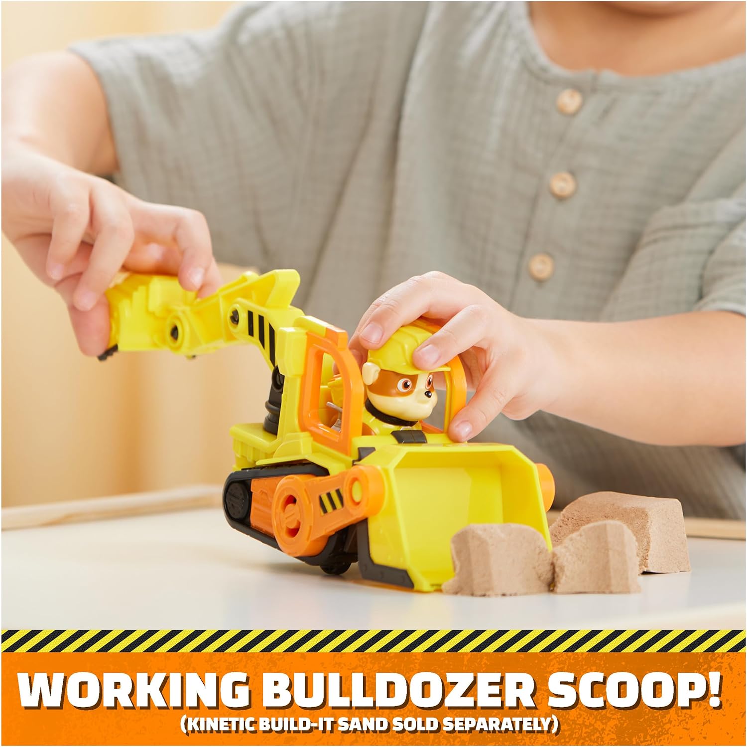 Rubble & Crew, Rubble’s Bulldozer Toy Truck with Movable Parts and a Collectible Action Figure, Kids Toys for Ages 3 and Up