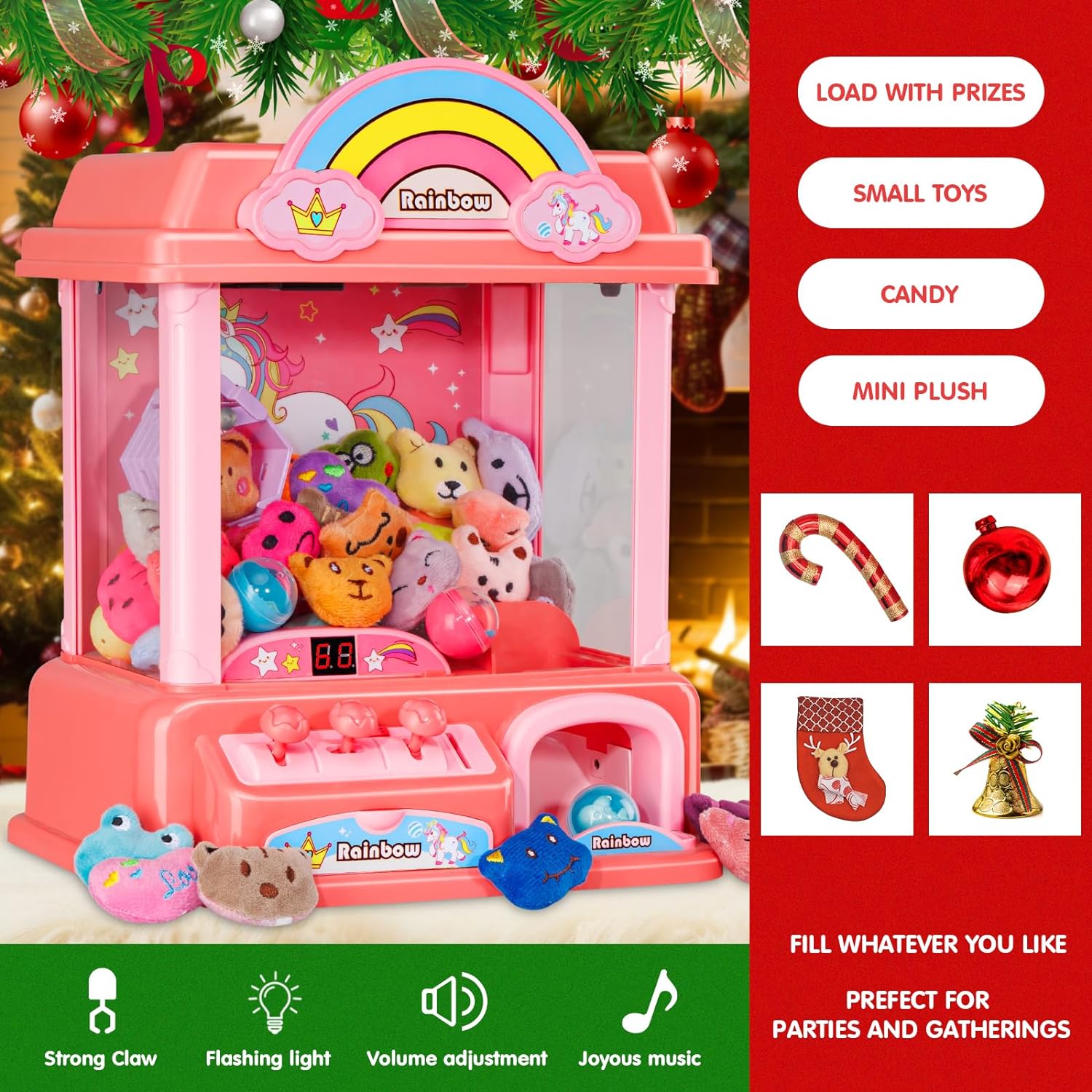 Candy Mini Claw Machine for Kids|Unicorn Toys for Girls 4-6|2023 Christmas Best Gifts Ideas for 5 6 7 9 10 Year Old Girls and Teens|Unique Christmas & Birthday Gifts for Kids 8-12 and Teenage Girls