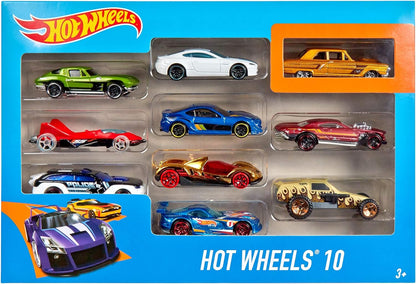 Hot Wheels Set of 10 1:64 Scale Toy Trucks and Cars for Kids and Collectors, Styles May Vary (Amazon Exclusive)