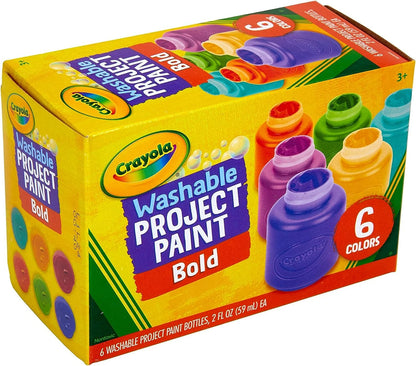 Crayola Washable Kids Paint, Assorted Bold Colors, Painting Supplies, 6 Count