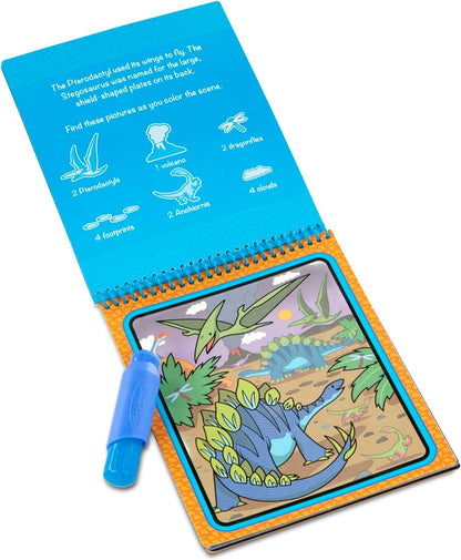 Melissa & Doug On The Go Water Wow! Reusable Water-Reveal Activity Pad – Dinsoaur Books, Stocking Stuffers, Arts And Crafts Toys For Kids Ages 3+