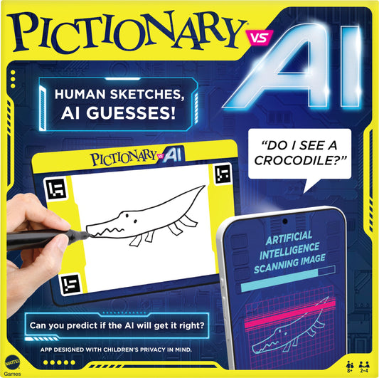 Mattel Games Pictionary Vs. AI Family Game for Kids and Adults and Game Night Using Artificial Intelligence for 2 – 4 Players