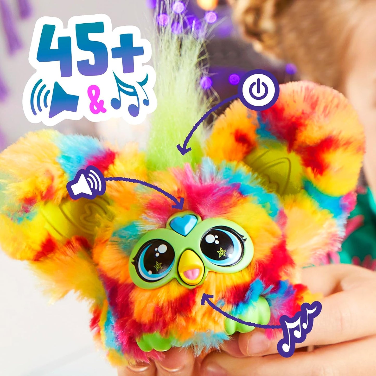 Furby Furblets Pix-Elle Mini Friend, 45+ Sounds, Gamer Music & Furbish Phrases, Electronic Plush Toys for Girls & Boys 6 Years & Up, Multicolor