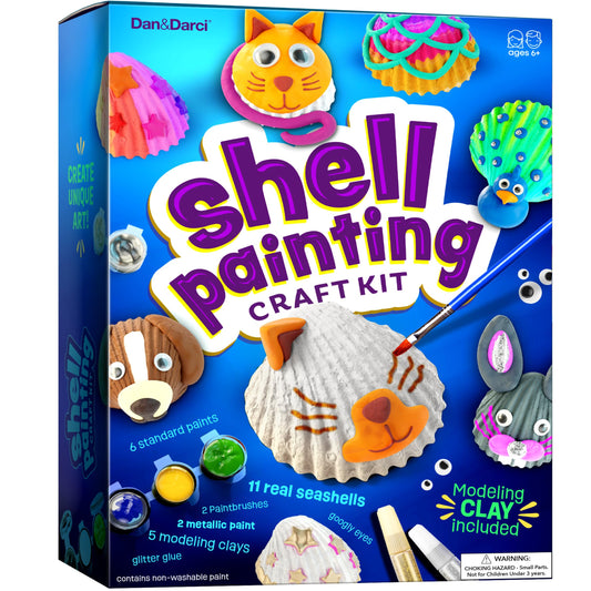 Kids Sea Shell Painting Kit - Arts & Crafts Gifts for Boys and Girls - Craft Activities Kits - Creative Art Activity Gift Toys for Age 4, 5, 6, 7, 8, 9, 10, 11 & 12 Year Old 4-6, 4-8, 8-12