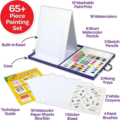 Crayola Table Top Easel & Art Kit (65 Pcs), Kids Painting Set, Gifts for Kids, Ages 4+