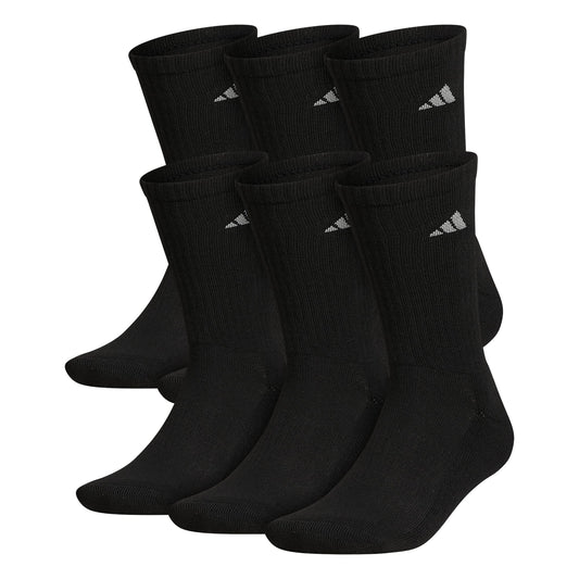 adidas Men's Athletic Cushioned Crew Socks with Arch Compression for a Secure Fit (6-Pair)