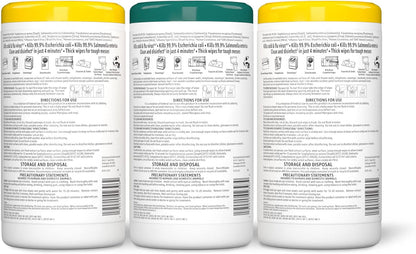 Disinfecting Wipes, Lemon & Fresh Scent, Sanitizes, Cleans, Disinfects & Deodorizes (3 Packs of 85)