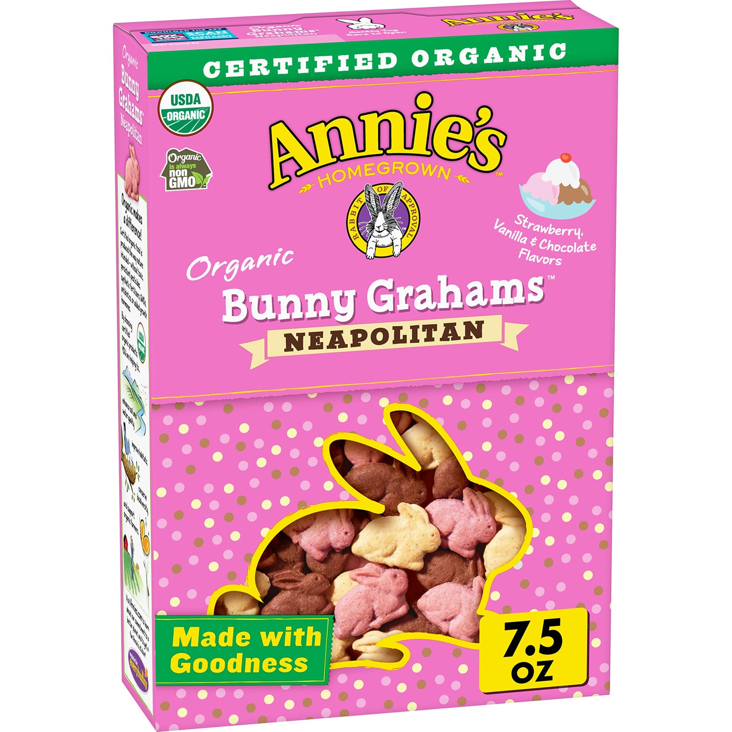 Annie's Organic Bunny Grahams Snacks, Neapolitan, 7.5 oz.