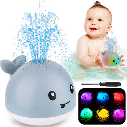 ZHENDUO Baby Bath Toys, Light Up Bath Toys Spray Water Bath Toy, Sprinkler Bathtub Toys for Toddlers Kids Boys Girls, Pool Bathroom Toy for Baby,Christmas Baby Toys