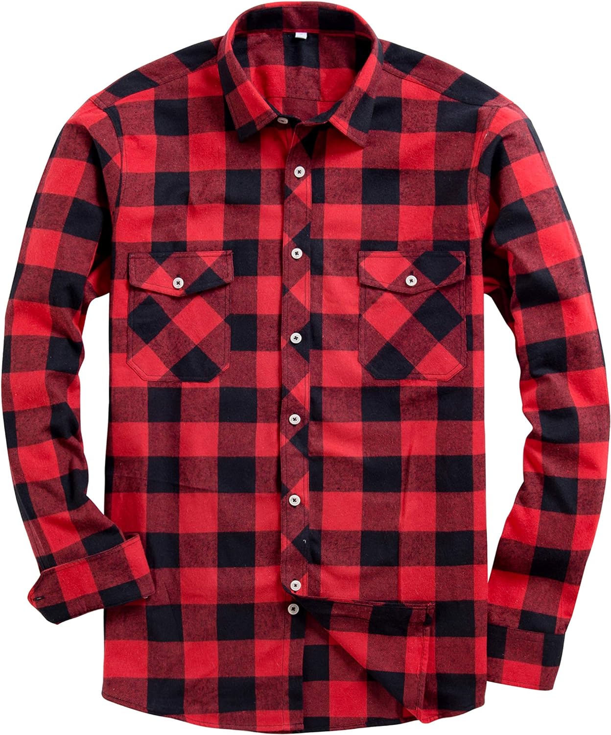 Alimens & Gentle Men's Button Down Regular Fit Long Sleeve Plaid Flannel Casual Shirts