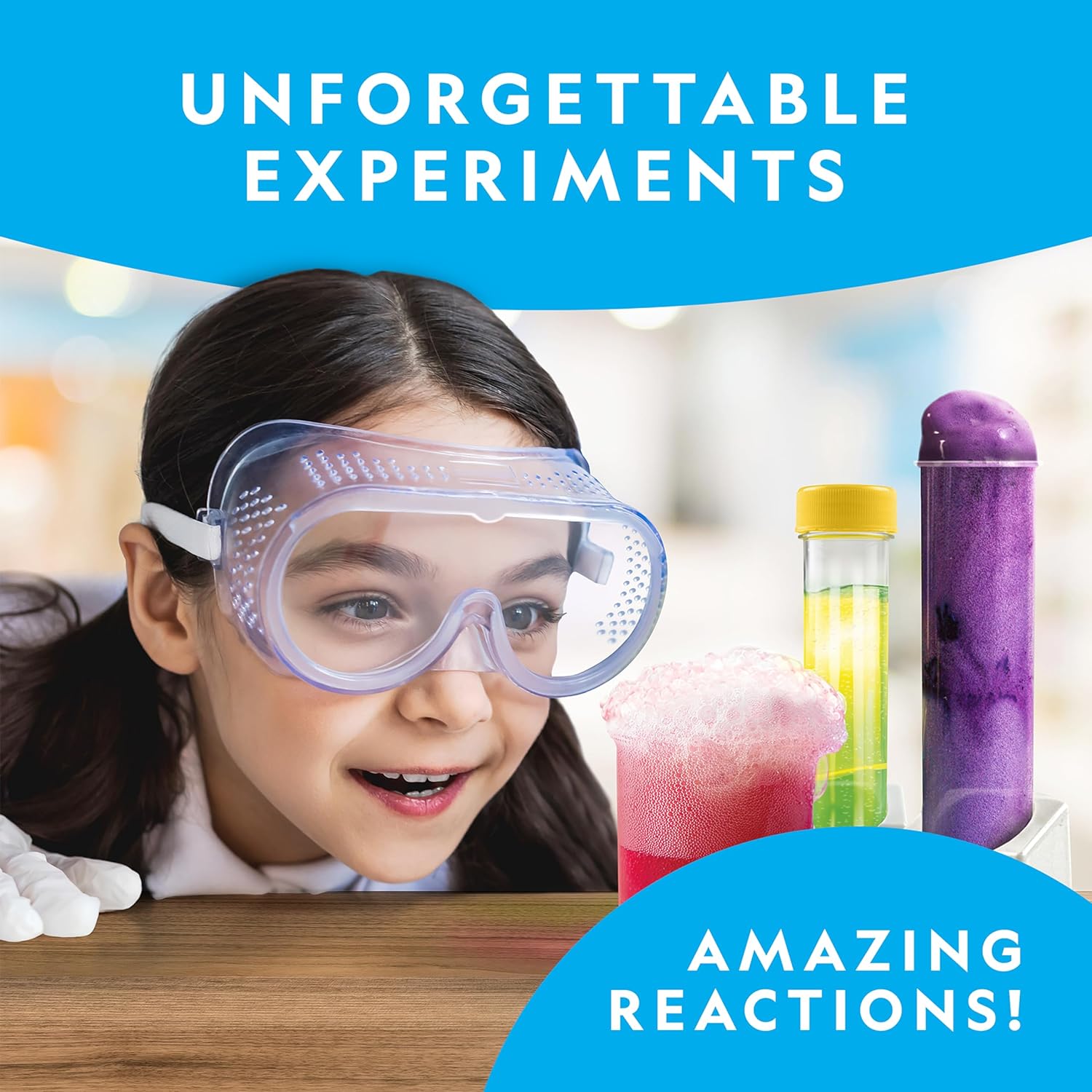 NATIONAL GEOGRAPHIC Amazing Chemistry Set - Chemistry Kit with 45 Science Experiments Including Crystal Growing and Reactions , STEM Gift for Kids, Boys & Girls (Amazon Exclusive)