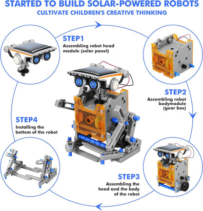 STEM 13-in-1 Education Solar Power Robots Toys for Boys Age 8-12, Educational Toy DIY Science Kits for Kids, Building Experiment Robotics Set Birthday Gifts for 8 9 10 11 12 Years Old Boys Girls Teens