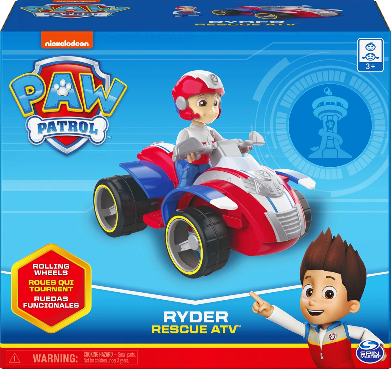 Paw Patrol, Ryder’s Rescue ATV Vehicle with Collectible Figure, for Kids Aged 3 and up