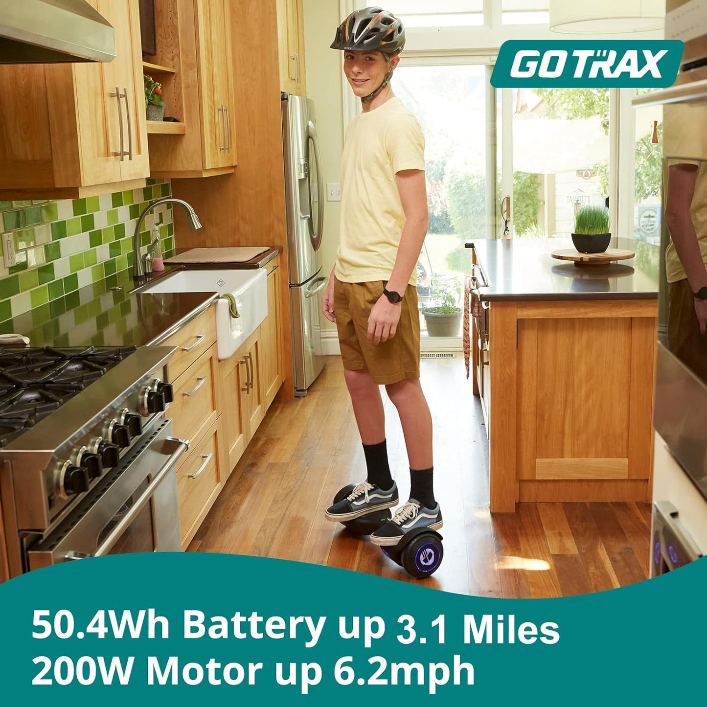 Gotrax Hoverboard with 6.5" LED Wheels & Headlight, Top 6.2mph & 3.1 Miles Range Power by Dual 200W Motor, UL2272 Certified and 50.4Wh Battery Self Balancing Scooters for 44-176lbs Kids Adults