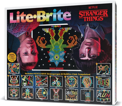 Lite-Brite Stranger Things Special Edition - Demogorgon Hunters - Amazon Exclusive - High-Definition Grid, 16 HD Templates, 900 Mini Pegs, Stickers, Branded Storage Pouch, Ages 14+