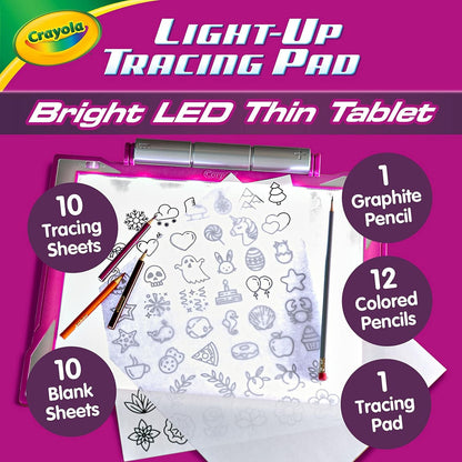 Crayola Light Up Tracing Pad - Pink, Drawing Pads for Kids, Kids Toys, Holiday & Birthday Gifts for Girls and Boys, Ages 6+ [Amazon Exclusive]