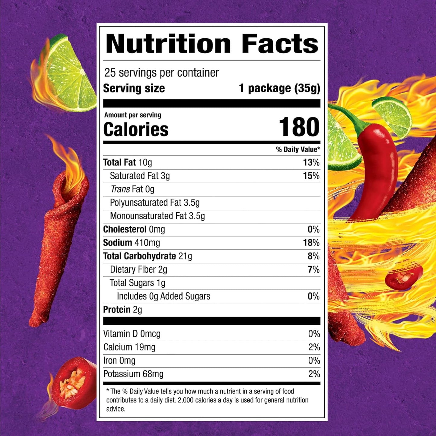 Takis Fuego Mini 25 pc / 1.23 oz Bite Size Multipack, Hot Chili Pepper & Lime Flavored Extreme Spicy Rolled Tortilla Chips