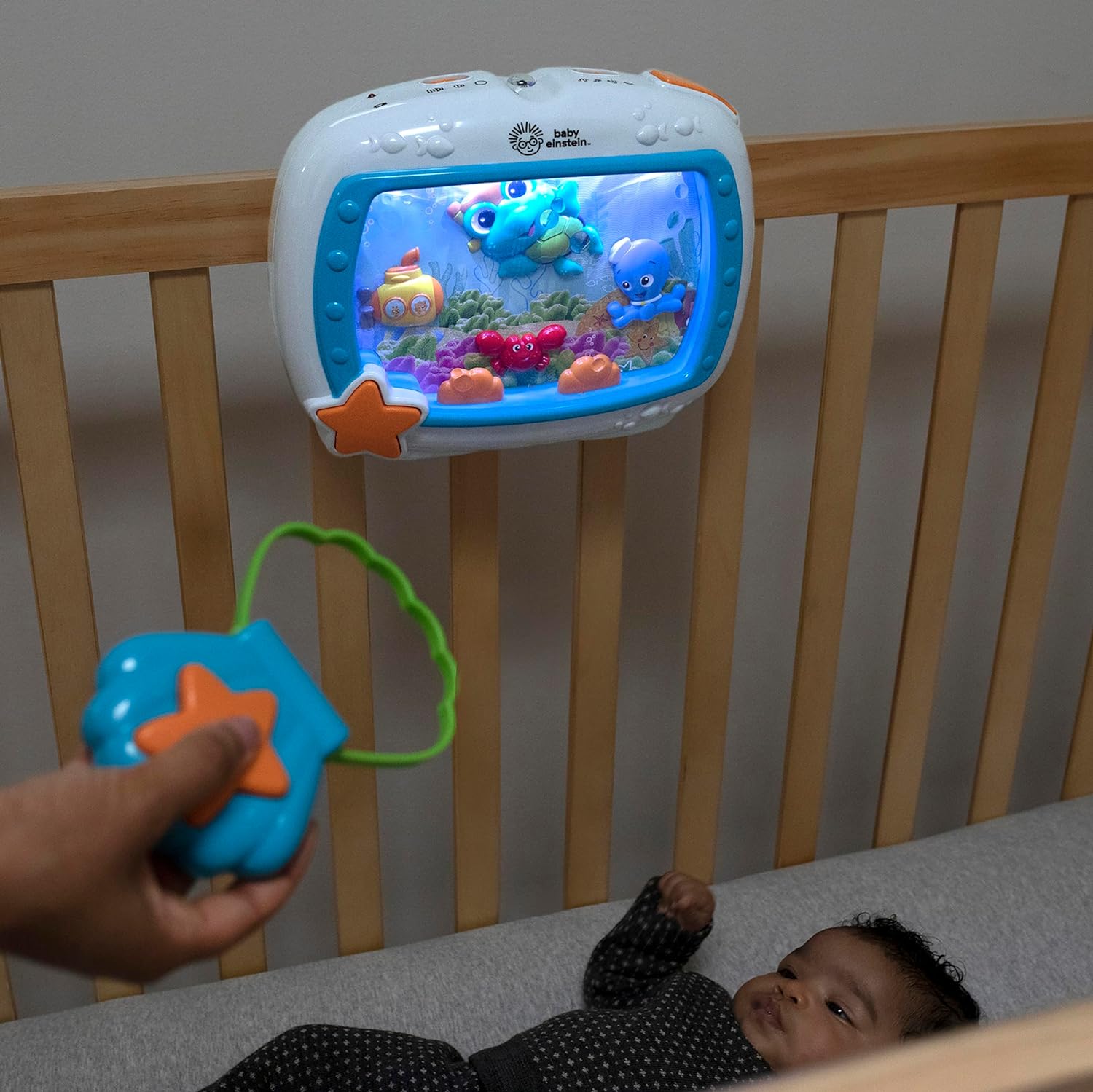 Baby Einstein Sea Dreams Soother Musical Crib Toy and Sound Machine, Newborns Plus
