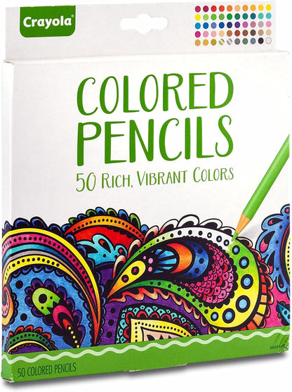 Crayola Colored Pencils For Adults (50 Count), Colored Pencil Set, Pair With Adult Coloring Books, Art Supplies, Holiday Gifts [Amazon Exclusive]