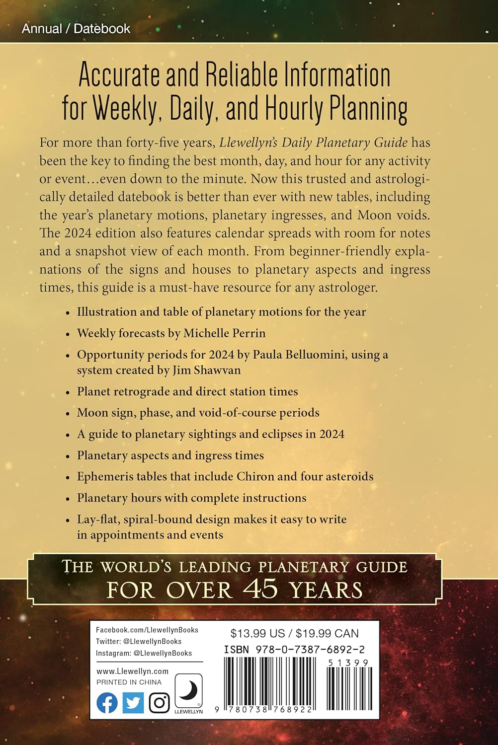 Llewellyn's 2024 Daily Planetary Guide: Complete Astrology At-A-Glance (Llewellyn's Daily Planetary Guides)