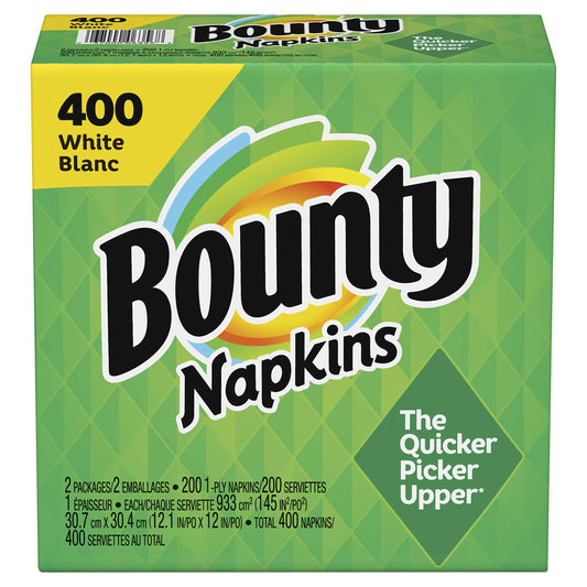 Bounty Paper Napkins, White, 400 Count