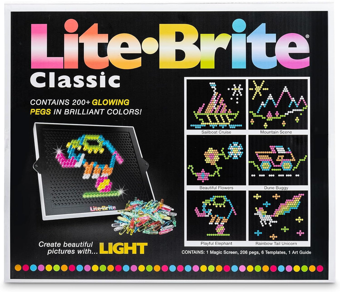 Lite-Brite Classic, Favorite Retro Toy - Create Art with Light, STEM, Educational Learning, Holiday, Birthday, Gift, Boys, Kid, Toddler, Girls Age 4+