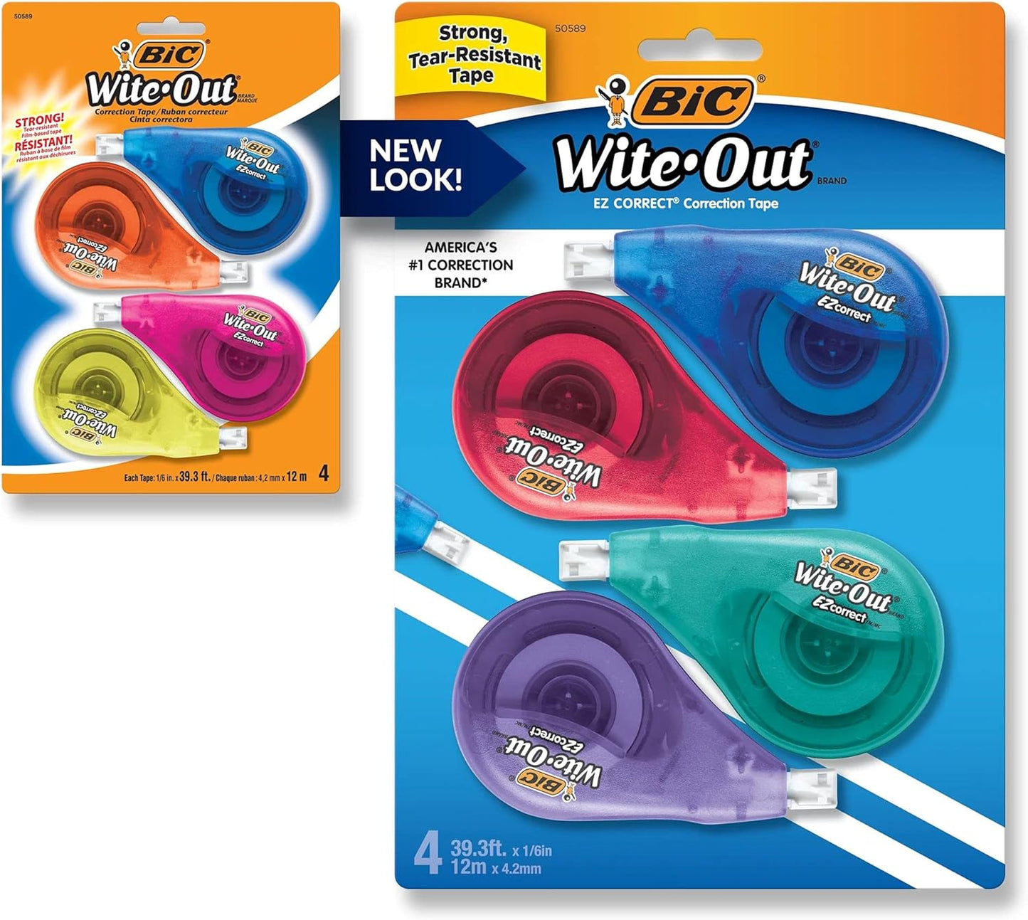 BIC White-Out Brand EZ Correct Correction Tape, 4 Count