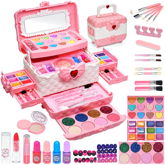 Kids Makeup Kit for Girl - Kids Makeup Kit Toys for Girls,Play Real Makeup Girls Toys, Washable Make Up for Little Girls, Non ToxicToddlers Pretend Cosmetic Kits,Age3-12 Year Old Children Gift