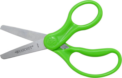 Westcott 13168 Right- and Left-Handed Scissors, Kids' Scissors, Ages 4-8, 5-Inch Blunt Tip, Assorted, 2 Pack